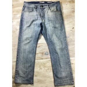 Wrangler Light Wash Blue Jeans Regular Fit Men's 36x29